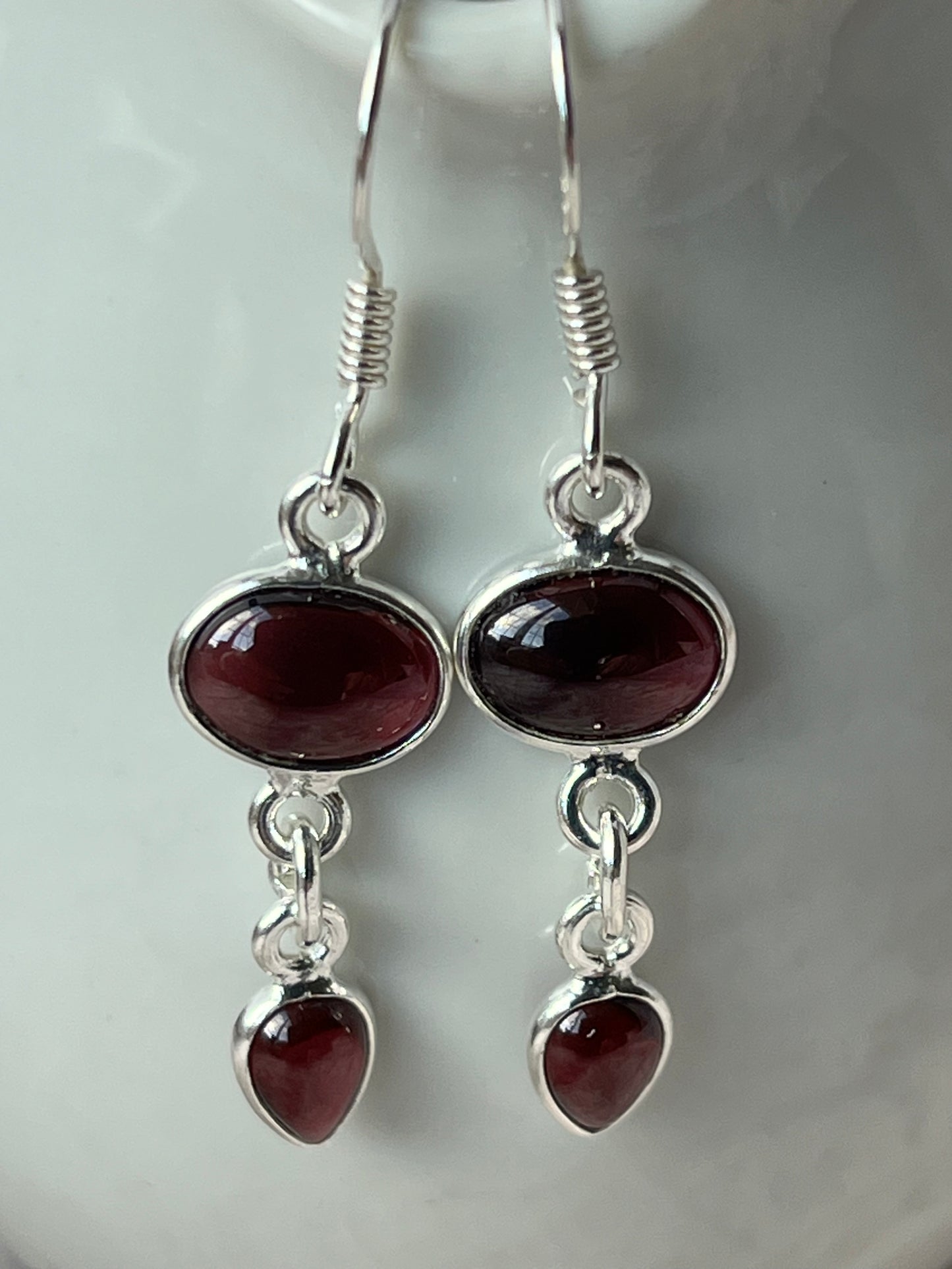 Sterling Silver Garnet Earrings - Get a free mystery pair