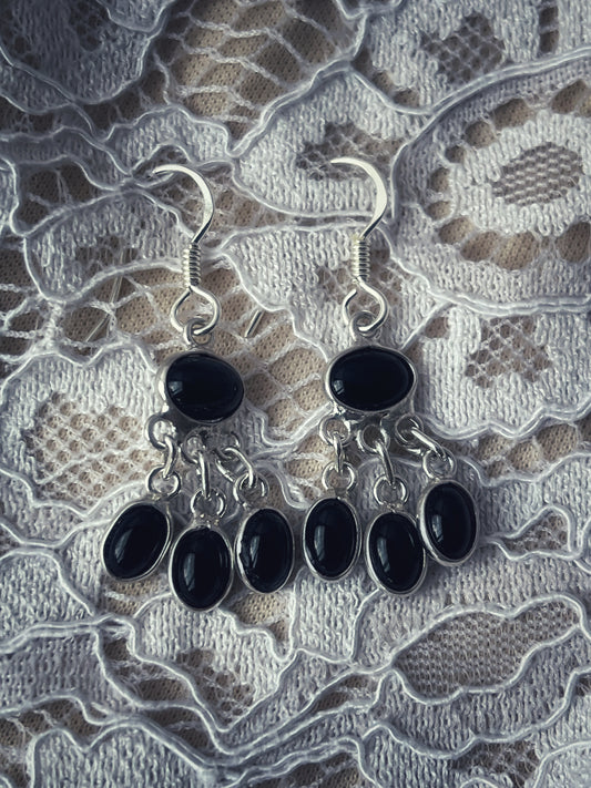 Velvet Eclipse - Sterling Silver Black Onyx Danglies - Get a mystery pair free!