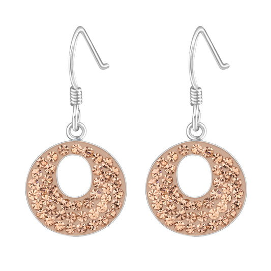 925 Sterling Silver Peach Crystal Earrings - Free mystery pair of earrings